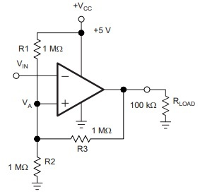 Fig 3 Inverting Comparator with Hysteresis